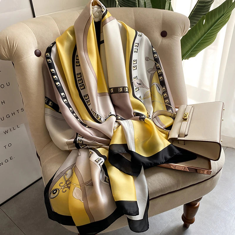 وشاح ربيعي نسائي بتصميم فاخر مصنوع من مادة البوليستر وشاح ناعم شال ناعم للشاطئ