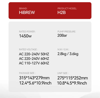 آلة صنع القهوة متعددة الكبسولات من HiBREW 5 في 1، ساخنة/باردة، كابتشينو DG، كبسولات صغيرة، قهوة مطحونة، كافتيريا، 20 بار، H2B