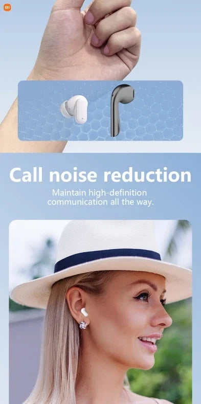 سماعات أذن شاومي اللاسلكية بتقنية البلوتوث، مضادة للضوضاء، رياضية، مقاومة للماء، متوافقة مع أنظمة أندرويد وiOS وأجهزة الكمبيوتر، عمر بطارية طويل