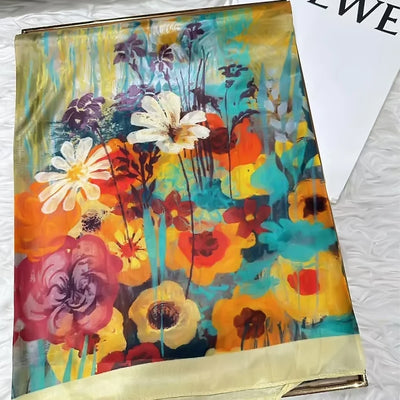 وشاح نسائي شتوي موضة 2016، عرض ساخن، أوشحة حرير التوت، شال حريري طويل للنساء، أزرق وقهوة، 180*110 سم