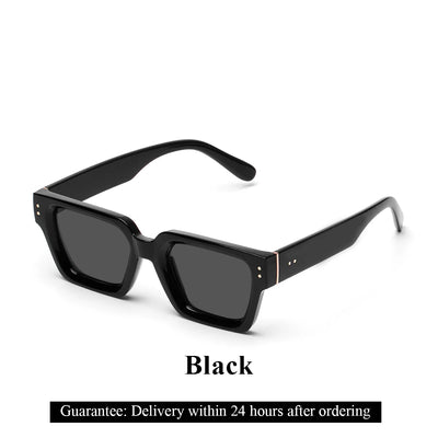 نظارات شمسية فاخرة من Ruiao Retro Black Millionaire Shades 2025 للرجال من تصميم العلامة التجارية الشهيرة نظارات شمسية مربعة للرجال والنساء