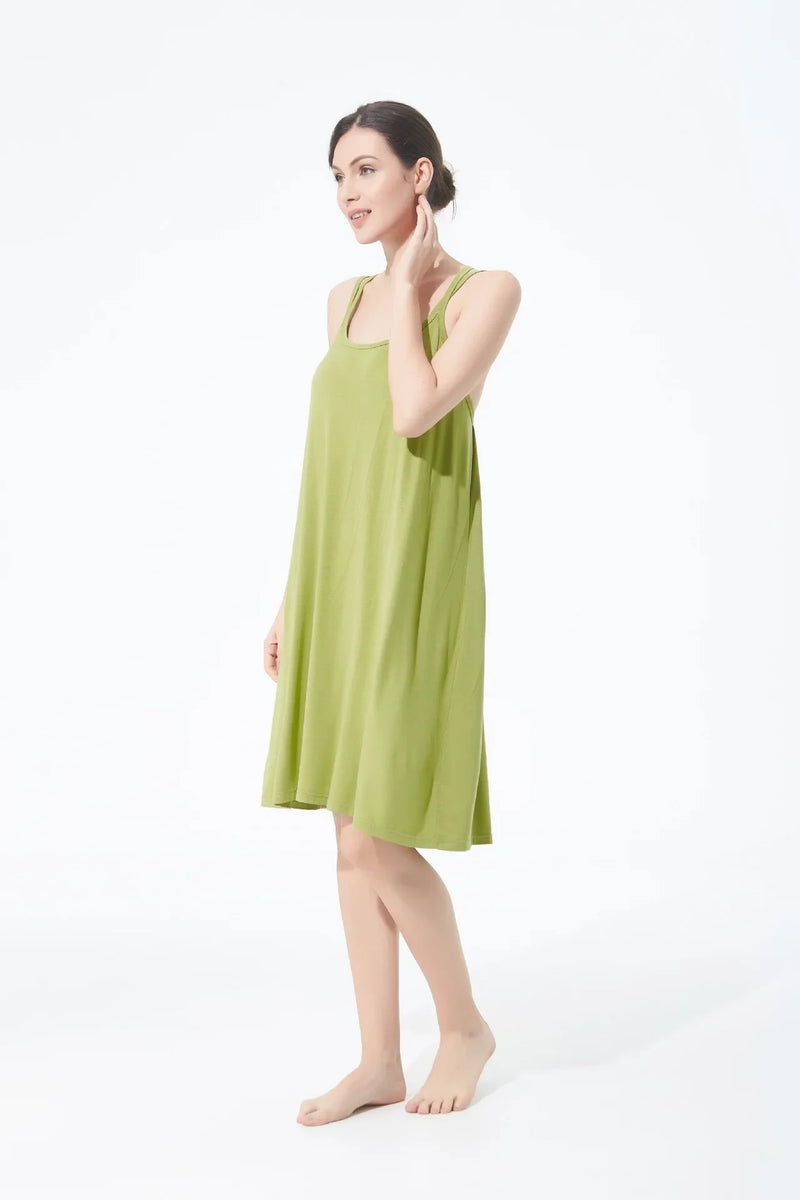 تنورة نسائية كاجوال أنيقة مثيرة مفتوحة الظهر كبيرة الحجم ذات قاعدة خلفية جميلة تنورة منزلية فضفاضة متقاطعة بأكمام طويلة