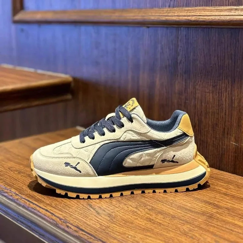 أحذية كاجوال للرجال أحذية رياضية صيفية كاجوال للرجال بنعل سميك ناعمة ومريحة غير قابلة للانزلاق أحذية لوحية عصرية للأنشطة الخارجية