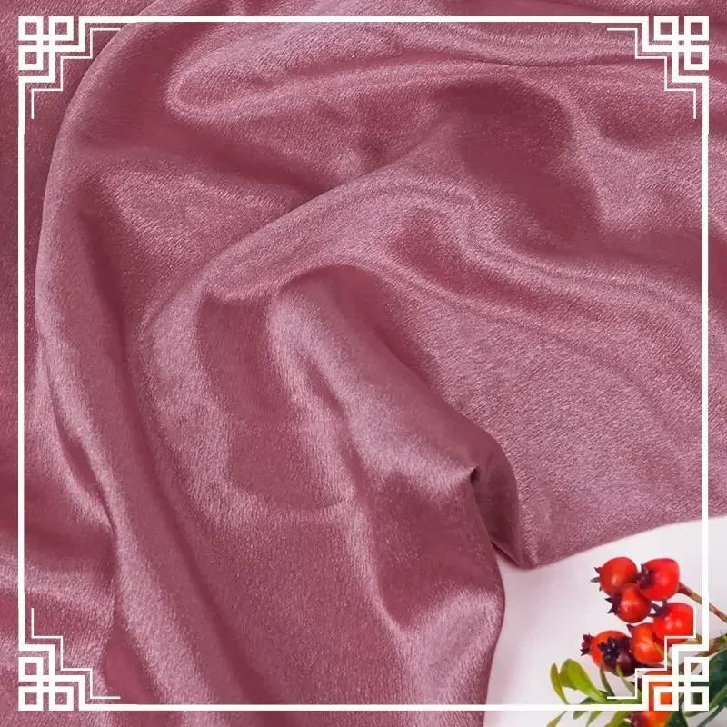 قماش ساتان كريستالي لامع سميك وثقيل بالمتر للملابس والفساتين وديكورات هانفو وقماش الخياطة اليدوي بلون أزرق سادة ومضاد للتجاعيد