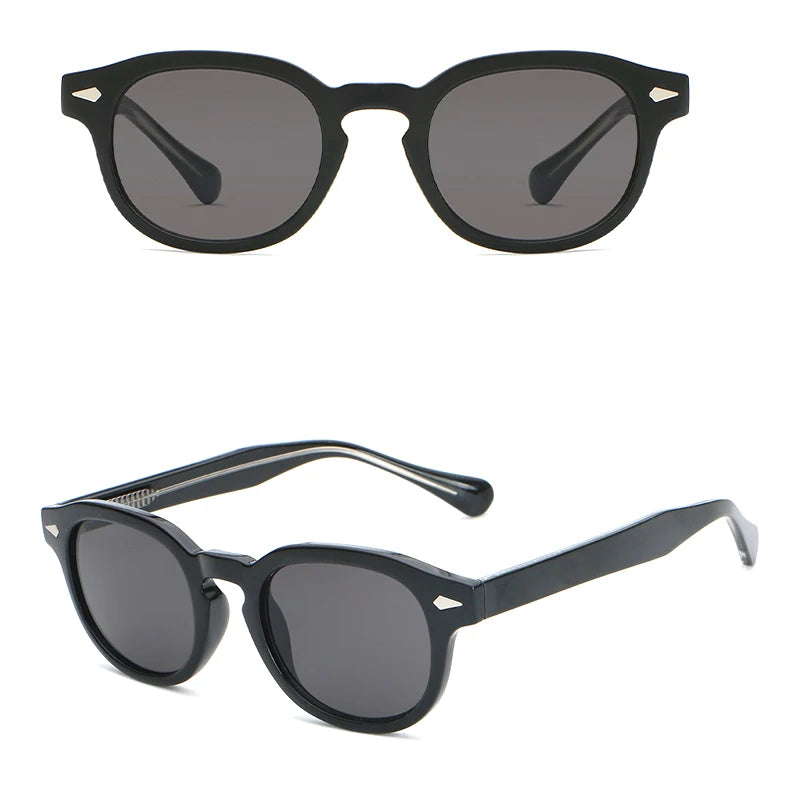 نظارة شمسية CATERSIDE الرجالية المستديرة ذات الإطار المعدني من حمض البروبيونيك مع دبوس معدني فاخر للنساء نظارات شمسية رياضية وترفيهية للحفلات UV400