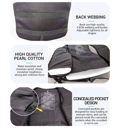 سترة نجاة من النيوبرين للبالغين والأطفال، سترة طفو جديدة للرياضات المائية، سترة نجاة للسباحة والقوارب والتزلج والقيادة والانجراف