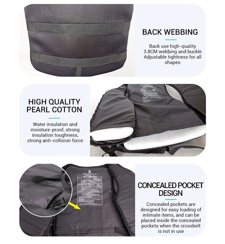 سترة نجاة من النيوبرين للبالغين والأطفال، سترة طفو جديدة للرياضات المائية، سترة نجاة للسباحة والقوارب والتزلج والقيادة والانجراف