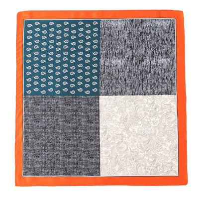 وشاح حريري مربع فاخر مطبوع باللون الأصفر بتصميم ريترو جديد لعام 2025 مصنوع من حرير التوت بنسبة 100% من فور سيزونز