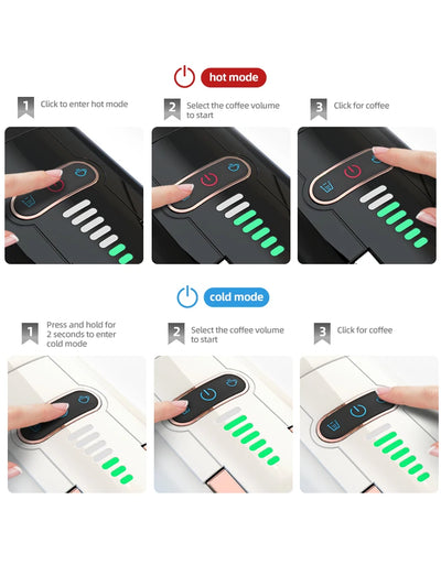 آلة صنع القهوة متعددة الكبسولات من HiBREW 5 في 1، ساخنة/باردة، كابتشينو DG، كبسولات صغيرة، قهوة مطحونة، كافتيريا، 20 بار، H2B