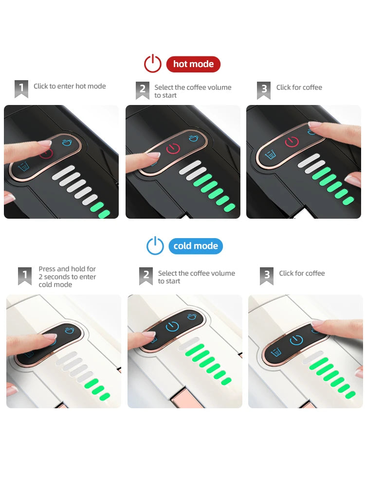 آلة صنع القهوة متعددة الكبسولات من HiBREW 5 في 1، ساخنة/باردة، كابتشينو DG، كبسولات صغيرة، قهوة مطحونة، كافتيريا، 20 بار، H2B