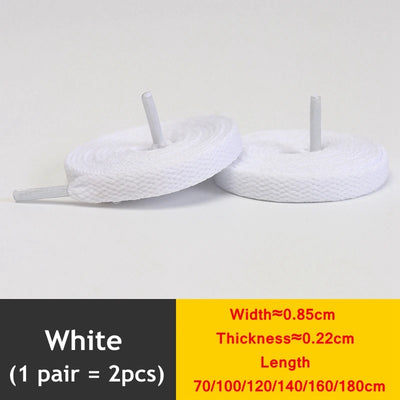 1 Pair / AF1 Shoelaces Flat Thicken Weave Craft Off Black White Shoe Laces High-top Sneaker Shoelace Accessories 25 Colors