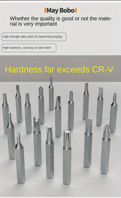 مجموعة مفكات براغي دقيقة 25 في 1، فيليبس توركس، رأس مسطح سداسي، رأس مفك براغي مغناطيسي لأجهزة iPhone وPC وساعة وكاميرا ونظارات