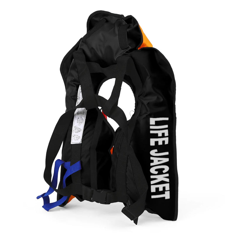سترة نجاة قابلة للنفخ تلقائيًا للبالغين، سترة نجاة للبالغين، بدلة عائمة آمنة للرياضات المائية والتجديف وصيد الأسماك وركوب الأمواج وسترة البقاء على قيد الحياة
