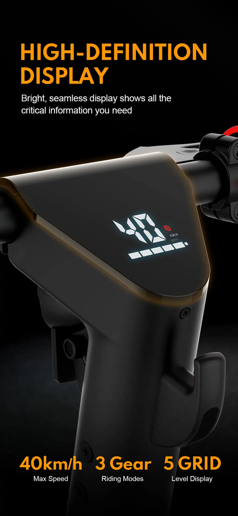 سكوتر كهربائي للبالغين HUANCI X9، 15.6 أمبير/ساعة، 550 واط، 48 فولت، 40 كم/ساعة، سكوتر كهربائي قابل للطي، 10 بوصات، لوح تزلج كهربائي