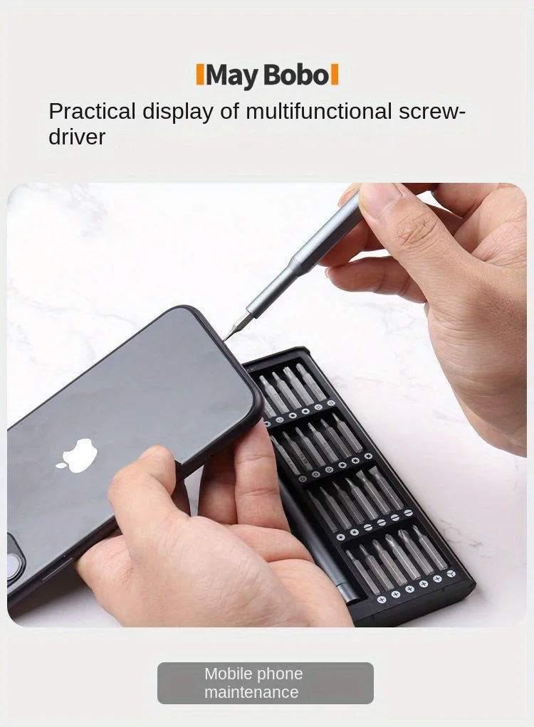 مجموعة مفكات براغي دقيقة 25 في 1، فيليبس توركس، رأس مسطح سداسي، رأس مفك براغي مغناطيسي لأجهزة iPhone وPC وساعة وكاميرا ونظارات