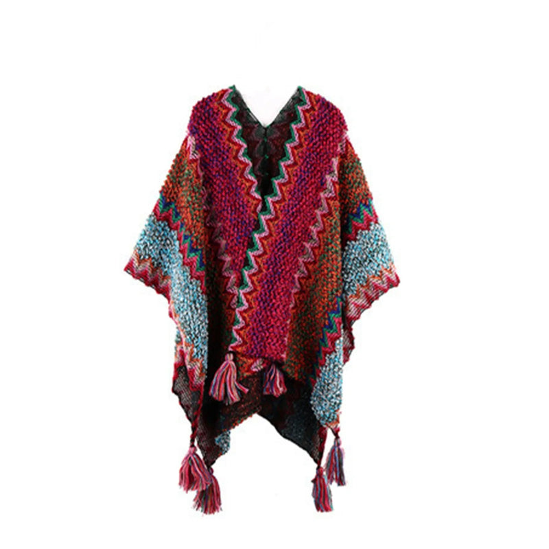 Winter Poncho Coat Women Outfits Casual Chaqueta Mujer Loose Sweater Clothing Vintage Pull Femme Knitted Cardigan Woman Jackets