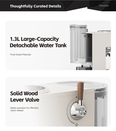 ماكينة صنع قهوة الإسبريسو نصف أوتوماتيكية من HiBREW، بثلاثة مستويات قابلة للتعديل لدرجة الحرارة، بارد/ساخن، 20 بار، ماكينة صنع قهوة كابتشينو H13