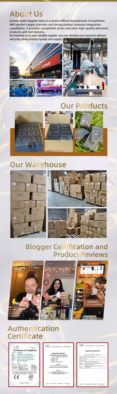 سماعات لينوفو LP75 TWS بلوتوث V5.3 الأصلية اللاسلكية بشاشة LED رقمية سماعات أذن مضادة للضوضاء جديدة