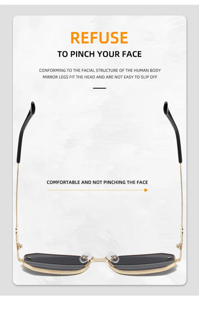 High Quality Rectangle Sunglasses Fashion Brand Designer Vintage Glasses Metal Frame Eyewear UV400 Gafas De Sol Mujer 308393