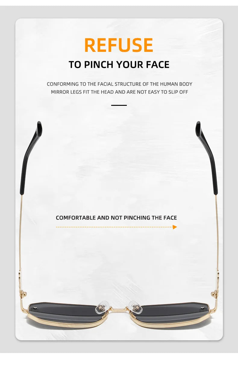 High Quality Rectangle Sunglasses Fashion Brand Designer Vintage Glasses Metal Frame Eyewear UV400 Gafas De Sol Mujer 308393