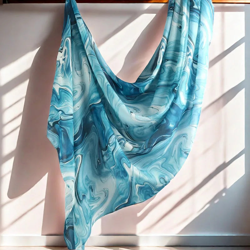 وشاح حجاب نسائي مسلم من مودال منسوج من القطن الناعم خفيف الوزن وقابل للتنفس مطبوع عليه زهور مائية من رايون فيسكوز