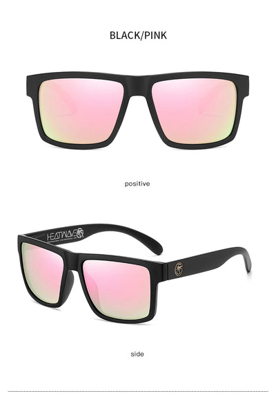 نظارات شمسية جديدة عالية الجودة فاخرة من Heat Wave موديل 2024، نظارات شمسية مستقطبة مربعة العدسات متصلة للنساء والرجال، نظارات شمسية UV400