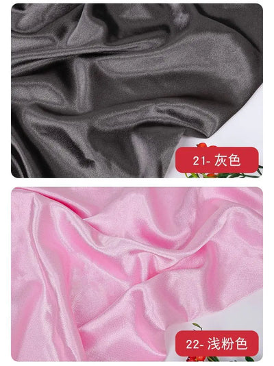 قماش ساتان كريستالي لامع سميك وثقيل بالمتر للملابس والفساتين وديكورات هانفو وقماش الخياطة اليدوي بلون أزرق سادة ومضاد للتجاعيد