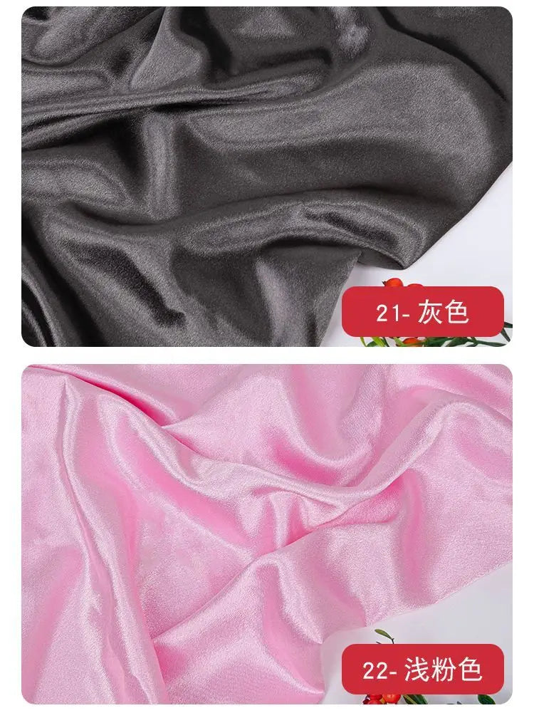 قماش ساتان كريستالي لامع سميك وثقيل بالمتر للملابس والفساتين وديكورات هانفو وقماش الخياطة اليدوي بلون أزرق سادة ومضاد للتجاعيد