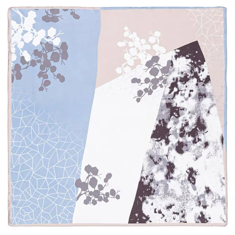 وشاح مربع نسائي من حرير التوت الخالص 100% مطبوع عليه رباط رأس ووشاح فاخر لزينة الشعر النسائية وأوشحة باندانا نسائية 53 سم