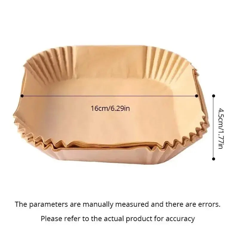 50 قطعة من ورق المقلاة الهوائية القابل للاستخدام مرة واحدة، ورق غير لاصق للخبز، بطانات ورق المقلاة الهوائية المستديرة، ملحقات ورقية للمطبخ