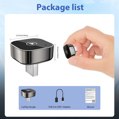 New Pionray 2 in 1 Wireless CarPlay Adapter&Android Auto Wireless Adapter, 5Ghz WiFi Type-C/USB Plug Play CarPlay Wireless