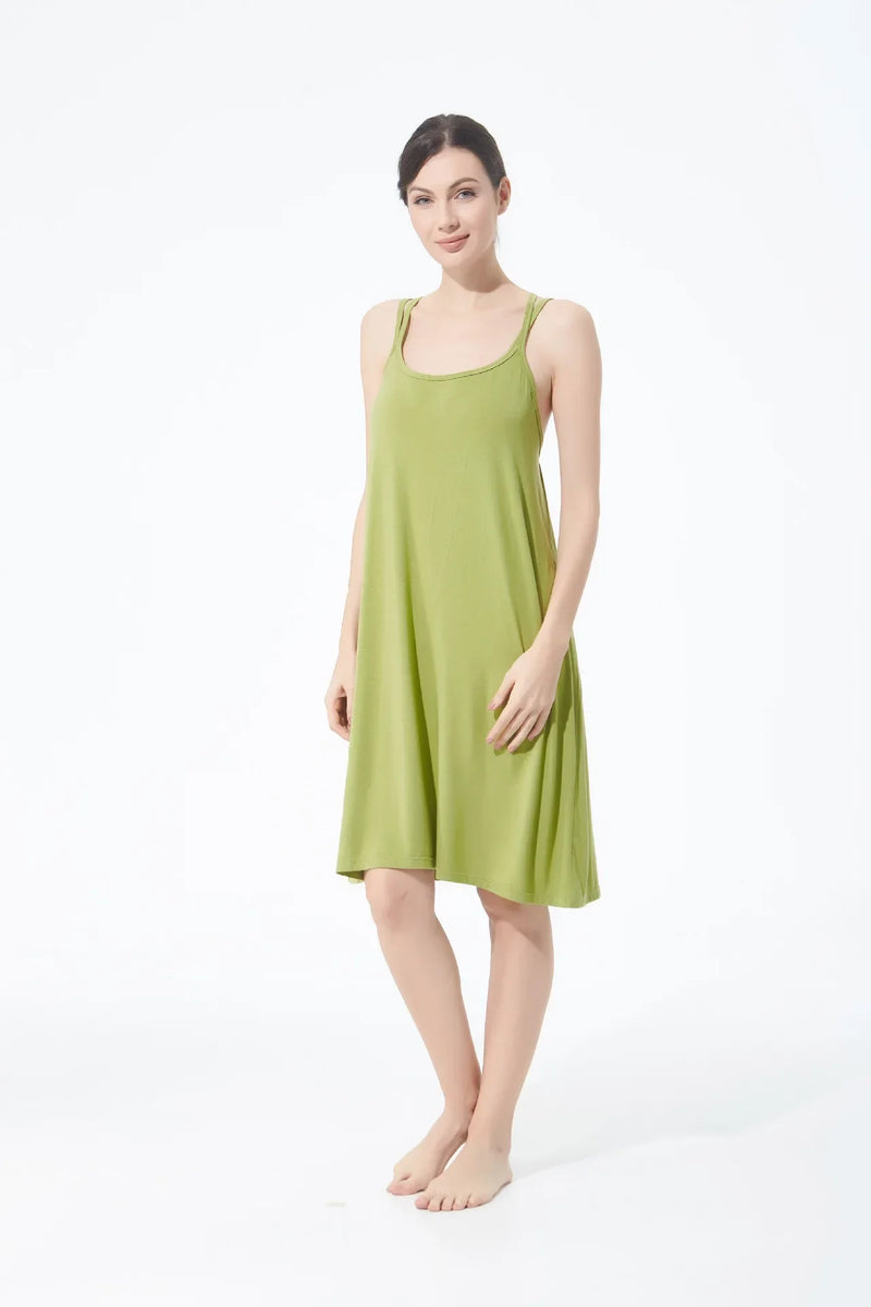 تنورة نسائية كاجوال أنيقة مثيرة مفتوحة الظهر كبيرة الحجم ذات قاعدة خلفية جميلة تنورة منزلية فضفاضة متقاطعة بأكمام طويلة