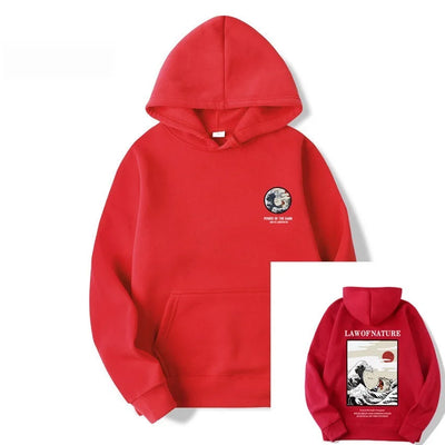 هودي بطبعة قطة ركوب الأمواج باللون الأبيض، سويت شيرت بقلنسوة عصري لخريف/شتاء 2022، سويت شيرت بقلنسوة للرجال والنساء