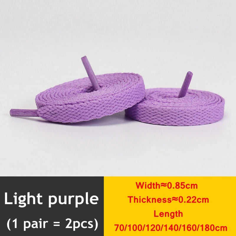 1 Pair / AF1 Shoelaces Flat Thicken Weave Craft Off Black White Shoe Laces High-top Sneaker Shoelace Accessories 25 Colors