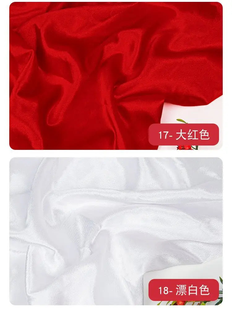 قماش ساتان كريستالي لامع سميك وثقيل بالمتر للملابس والفساتين وديكورات هانفو وقماش الخياطة اليدوي بلون أزرق سادة ومضاد للتجاعيد