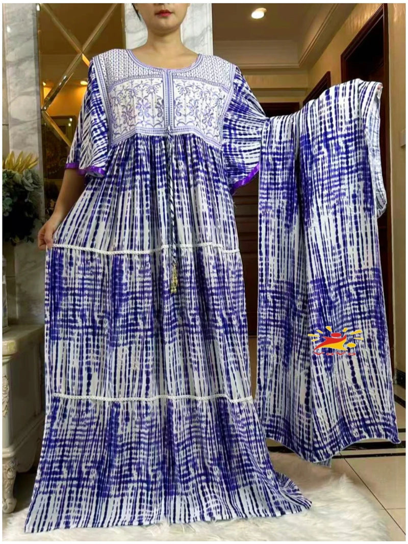 فستان صيفي جديد لعام 2025 عباية إسلامية بأكمام قصيرة وخصر مجمع مزهر فضفاض من بوبو ماكسي إسلامي للنساء ملابس عباية أفريقية