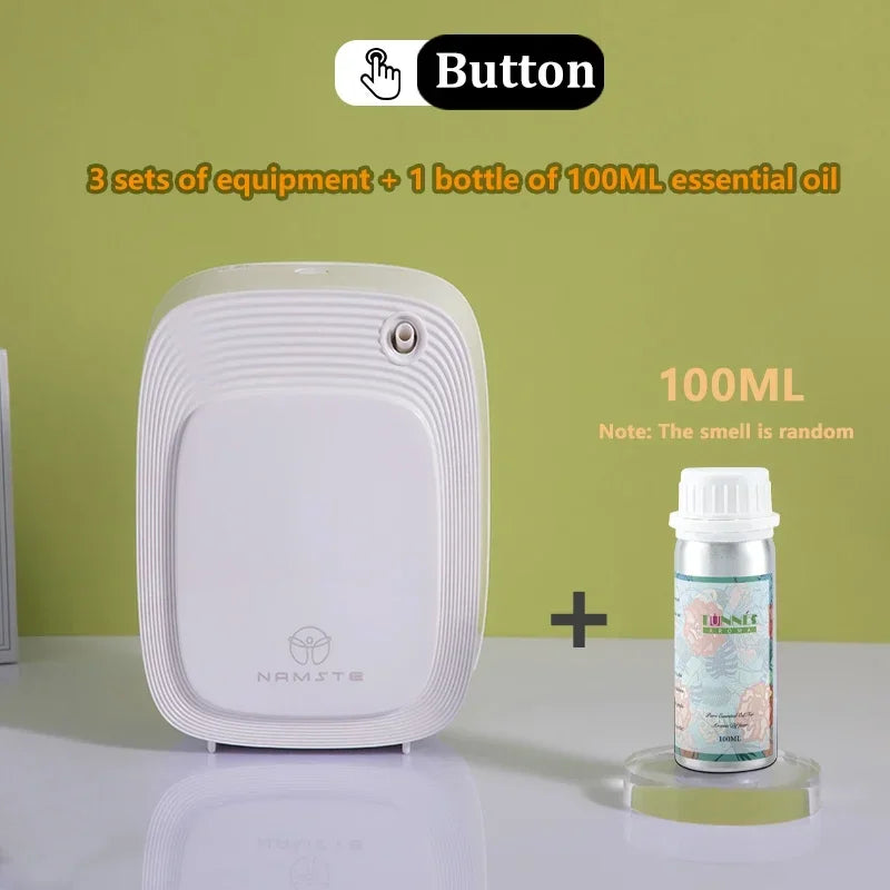 NAMSTE 1000m³ موزع كهربائي للزيوت العطرية، جهاز معطر جو أوتوماتيكي للمنزل، أبيض/أسود