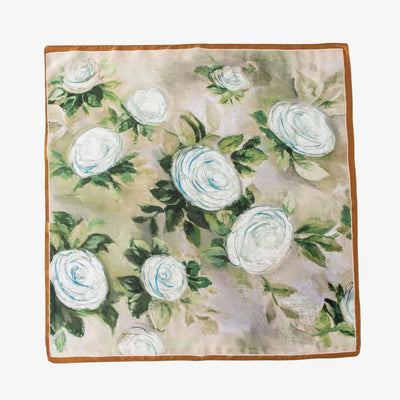 وشاح حريري مربع فاخر مطبوع باللون الأصفر بتصميم ريترو جديد لعام 2025 مصنوع من حرير التوت بنسبة 100% من فور سيزونز