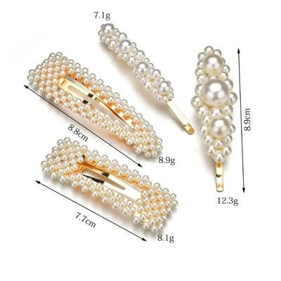 مجموعة واحدة من دبابيس الشعر المصنوعة يدويًا من اللؤلؤ للنساء، دبابيس شعر هندسية أنيقة على شكل زهرة، أغطية رأس للبنات، دبابيس شعر جميلة، إكسسوارات شعر
