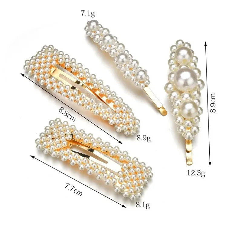 مجموعة واحدة من دبابيس الشعر المصنوعة يدويًا من اللؤلؤ للنساء، دبابيس شعر هندسية أنيقة على شكل زهرة، أغطية رأس للبنات، دبابيس شعر جميلة، إكسسوارات شعر