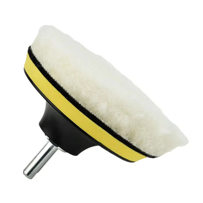 5 قطع من أقراص الصنفرة المتلألئة مقاس 4 بوصات مع وسادات تلميع داعمة بخطاف وحلقة وعجلة تلميع صوفية لتلميع المثقاب الكهربائي