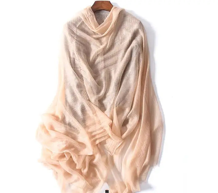 شال صيفي رقيق من Naizaiga 100 كشمير للسيدات، وشاح كبير الحجم فاخر من الباشمينا، JYFZ1