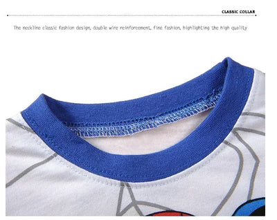 طقم بيجامات سبايدرمان للأطفال مع شحن مجاني، طقم ملابس نوم بأكمام طويلة برسومات كرتونية للأولاد والبنات من مجموعة هالك، مقاس 2-7 سنوات