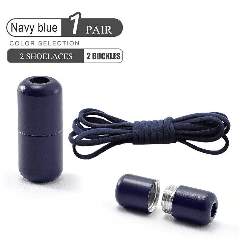 أربطة أحذية مرنة بدون رباط، أربطة أحذية نصف دائرية للأطفال والكبار، أربطة أحذية سريعة الارتداء، أربطة قفل معدنية، أربطة أحذية