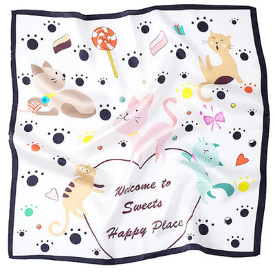 وشاح مربع نسائي من حرير التوت الخالص 100% مطبوع عليه رباط رأس ووشاح فاخر لزينة الشعر النسائية وأوشحة باندانا نسائية 53 سم