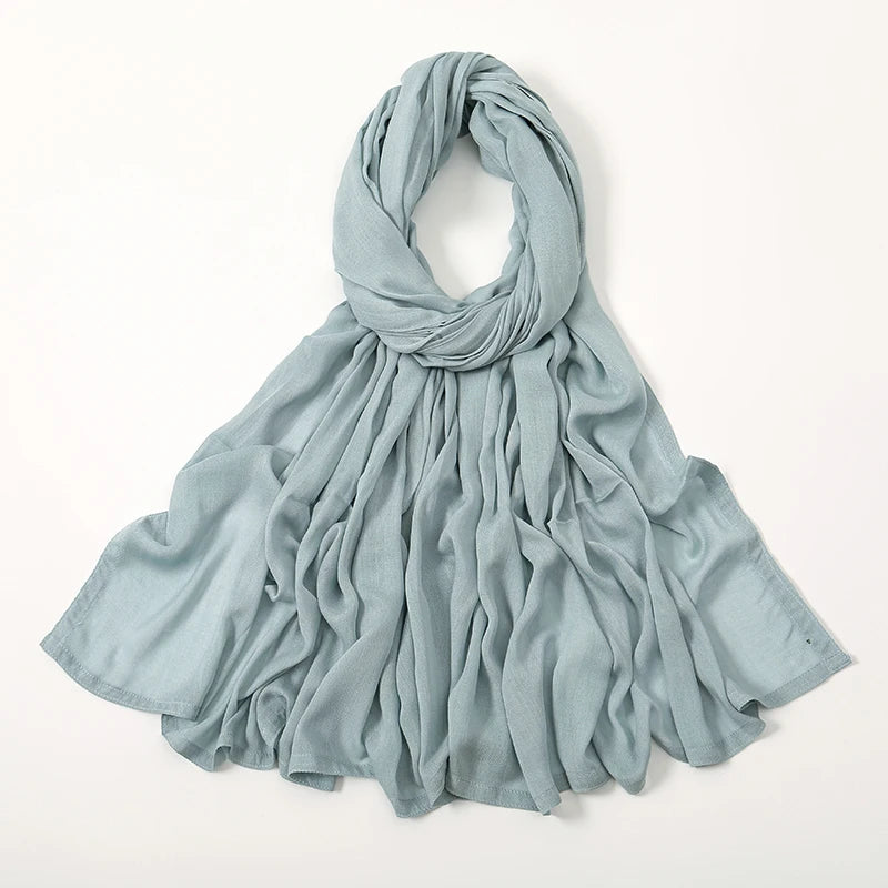 شالات حجاب إسلامية من القطن الرايون للنساء، وشاح سادة، مقاس كبير، حجاب إسلامي، عمامة، عصابة رأس 190*85 سم