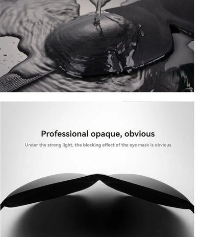 قناع عين ثلاثي الأبعاد بدون علامات بدون أنف، قناع عين بسيط بلون سادة معتم، مناسب للنوم واستراحة الغداء للطلاب