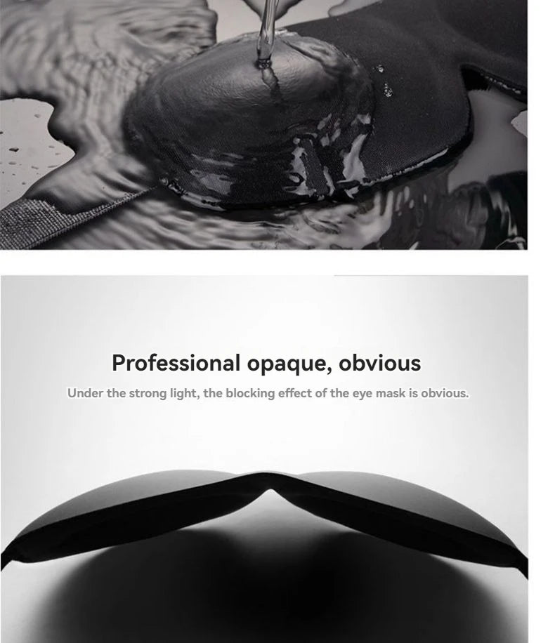 قناع عين ثلاثي الأبعاد بدون علامات بدون أنف، قناع عين بسيط بلون سادة معتم، مناسب للنوم واستراحة الغداء للطلاب