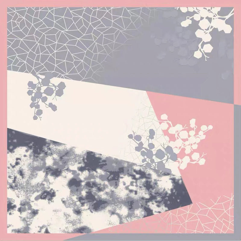 وشاح مربع نسائي من حرير التوت الخالص 100% مطبوع عليه رباط رأس ووشاح فاخر لزينة الشعر النسائية وأوشحة باندانا نسائية 53 سم