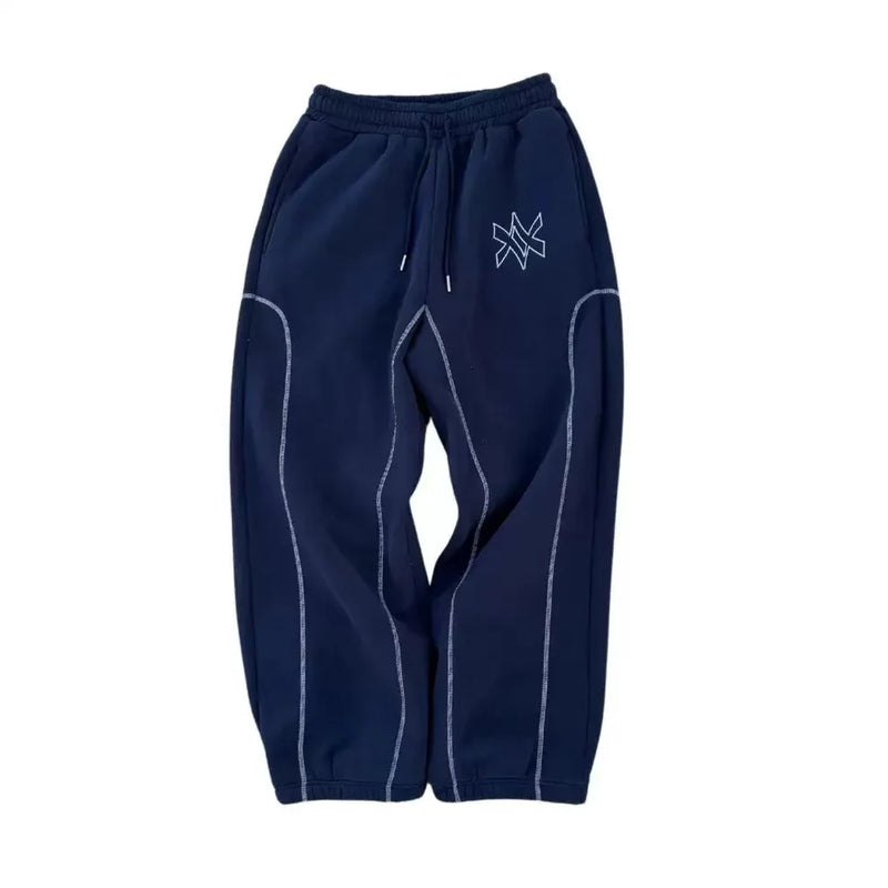 طقم سويت شيرت بقلنسوة وبنطال رياضي كاجوال بسحاب من أمريكا Y2K مكون من قطعتين، سويت شيرت هيب هوب مطرز كبير الحجم للرجال والنساء، بنطلون كاجوال